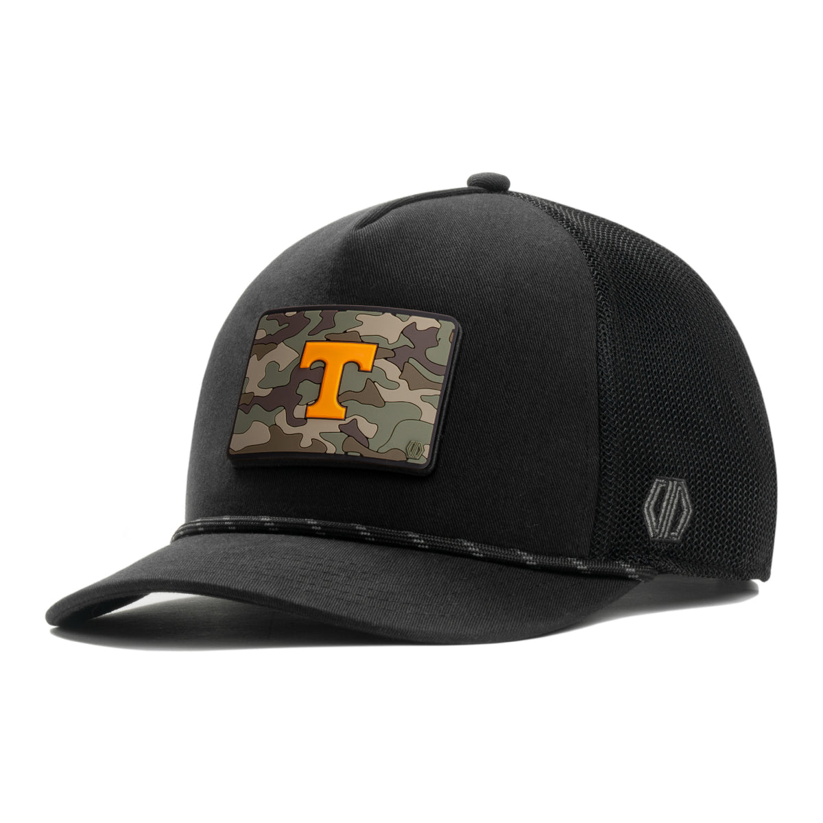 Tennessee Volunteers Camo T Hat Patch x INIT Daily Prime Black Rope Trucker Hat