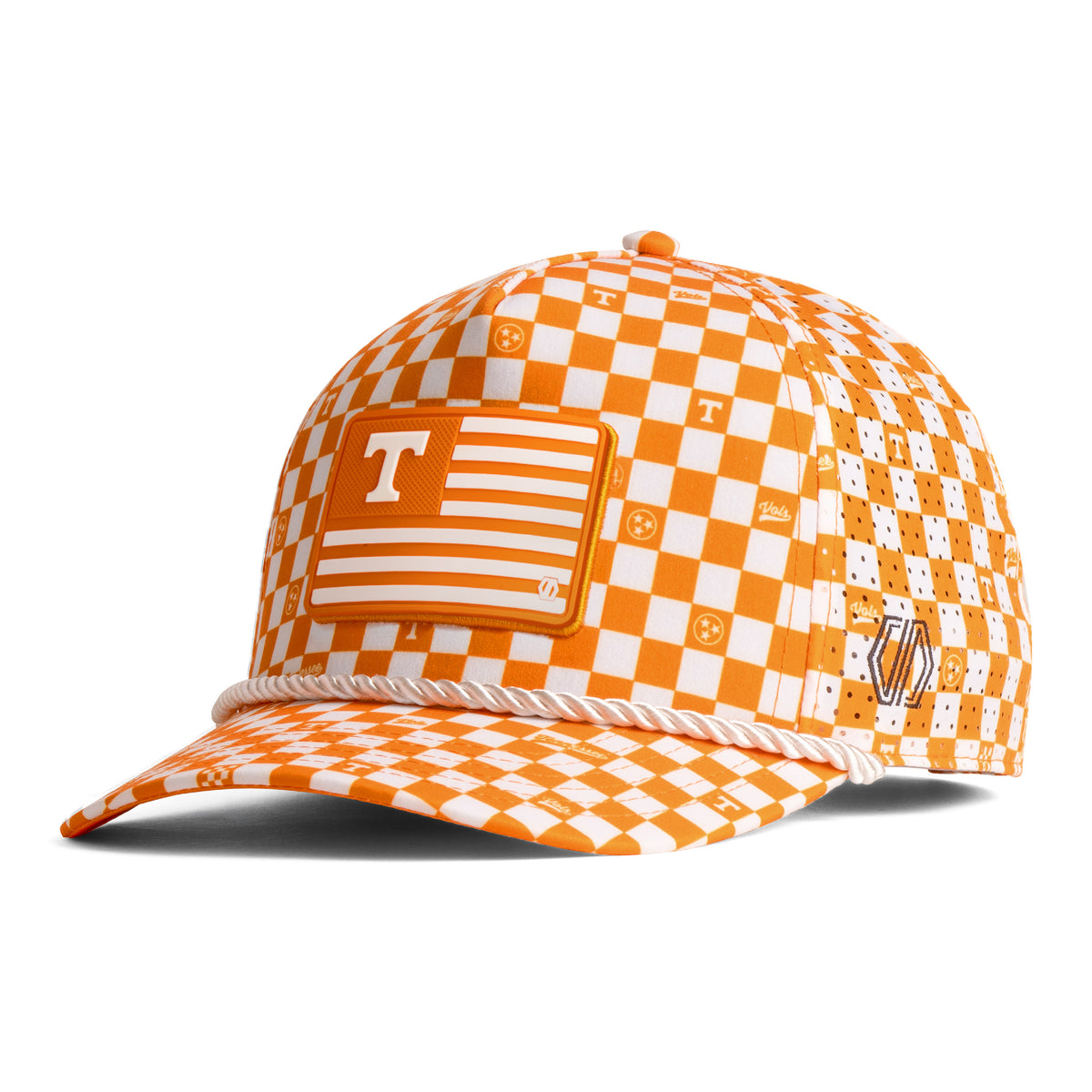 Tennessee Volunteers Flag Hat Patch x Checkered Prime Rope Hat