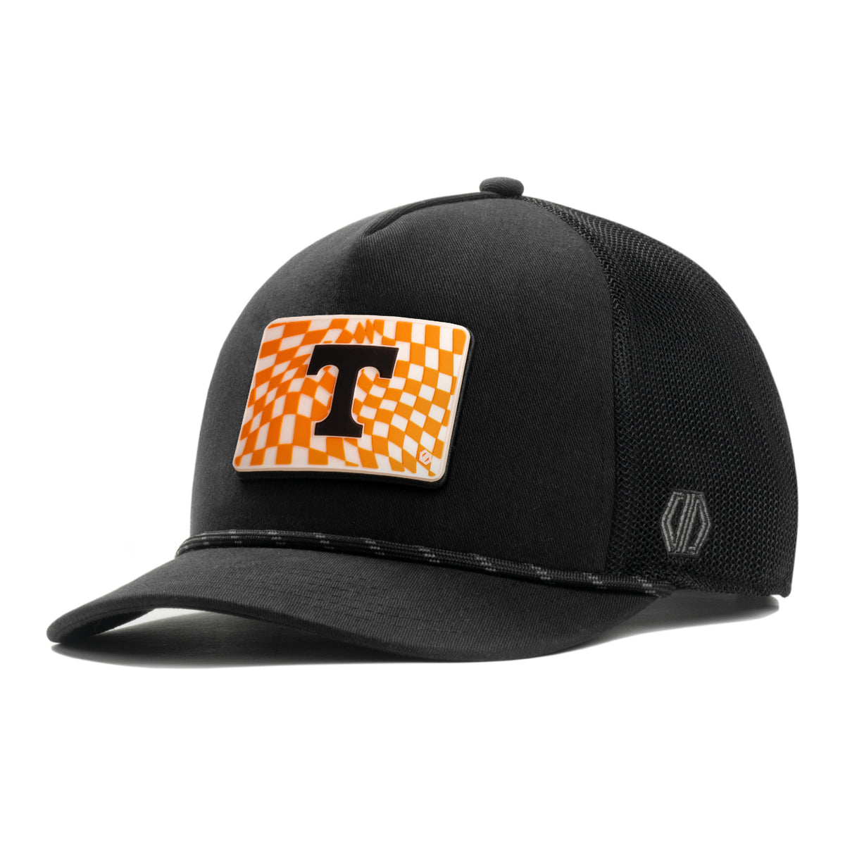 Tennessee Volunteers Warped Checkered Hat Patch x INIT Daily Prime Black Rope Trucker Hat