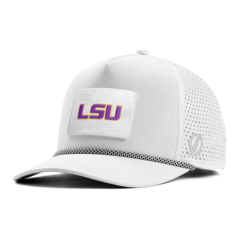 LSU Tigers Bayou Bengals Woven Hat Patch x INIT Performance White Prime Rope Hat