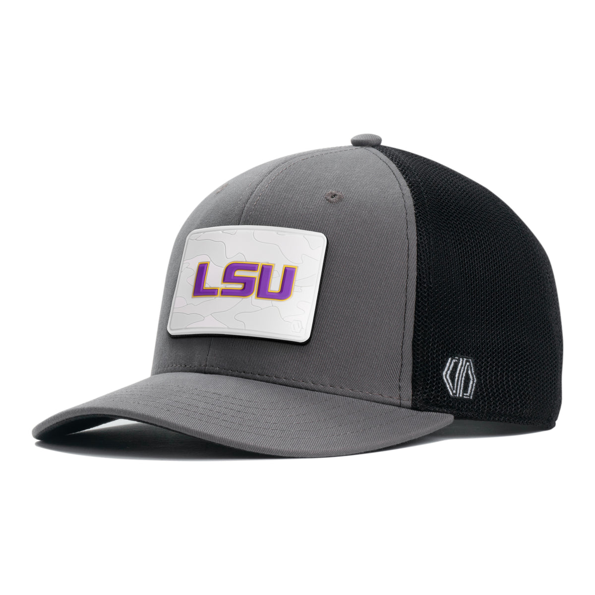 LSU Tigers Signature Snow Camo 3D PVC Hat Patch x INIT Daily Prime Trucker Hat