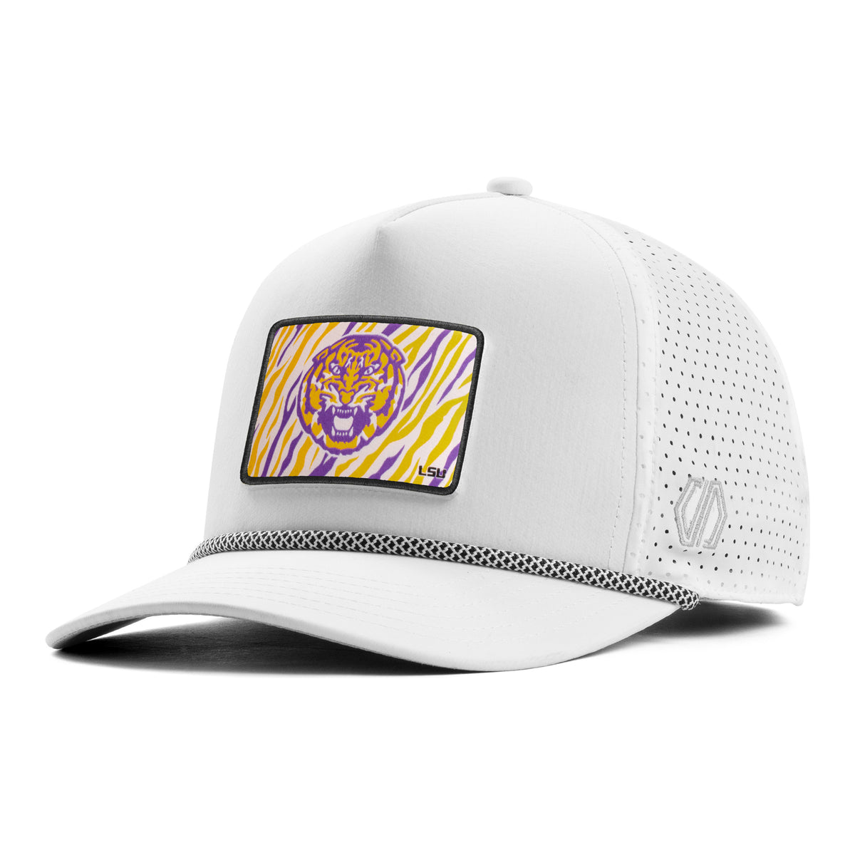 LSU Tigers Striped Woven Hat Patch x INIT Performance White Prime Rope Hat