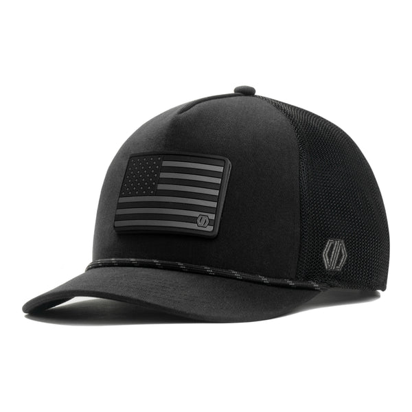 USA Flag Rubber Patch x Black Rope Trucker Hat