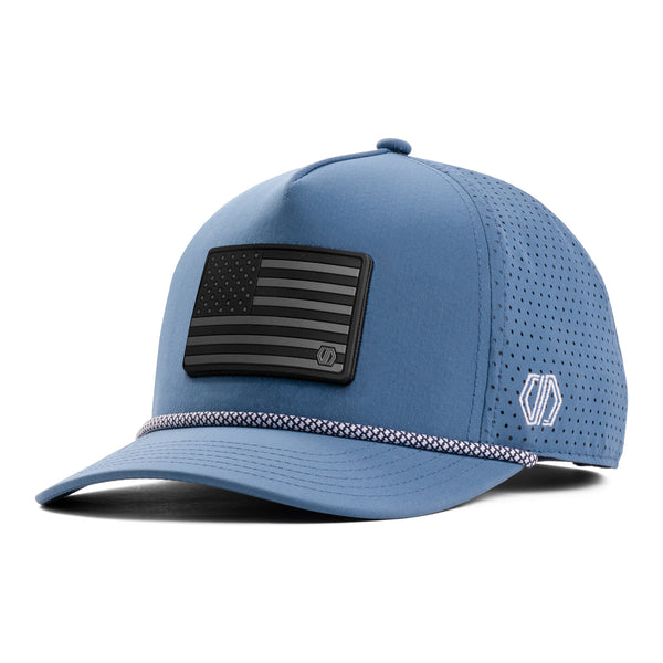 USA Flag Rubber Patch x Slate Rope Hat