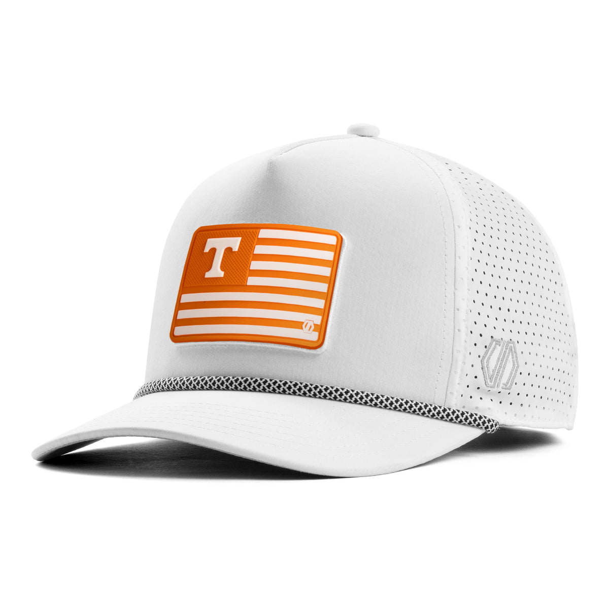 Tennessee Volunteers Flag Hat Patch x INIT Performance White Prime Rope Hat