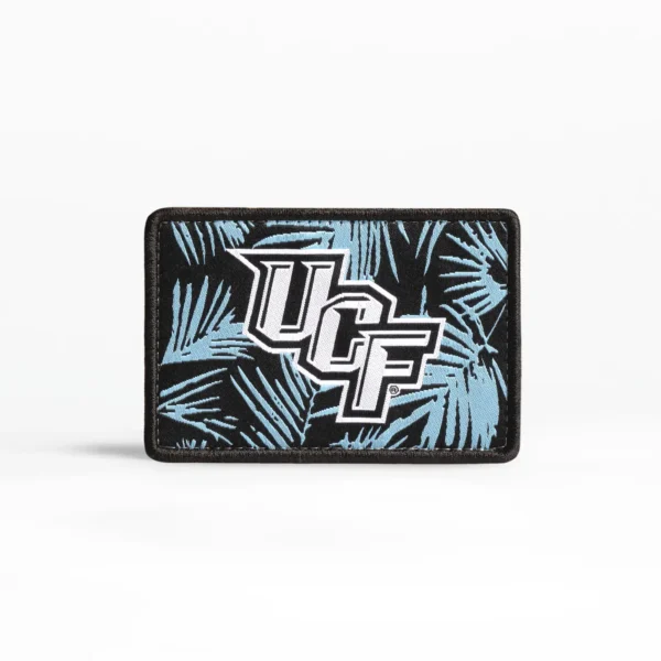 Fear The Fronds Staggered UCF Knights Woven Label Hat Patch Blue and Black