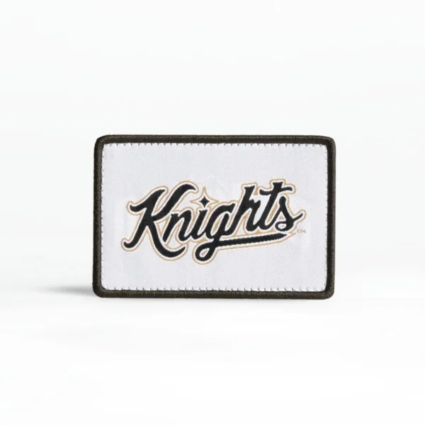 Knighted Woven Label Cotton Patch- White UCF Logo