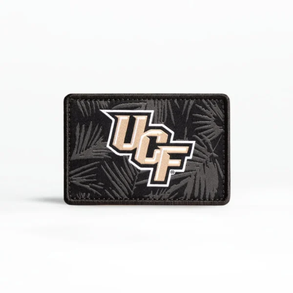 Staggered Woven Label Patch- Black Anthracite Grey Gameday UCF