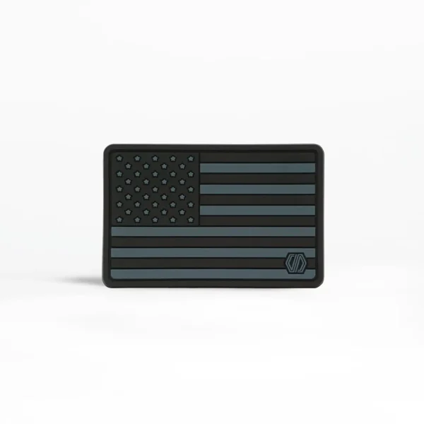 USA Flag Black Rubber Patch